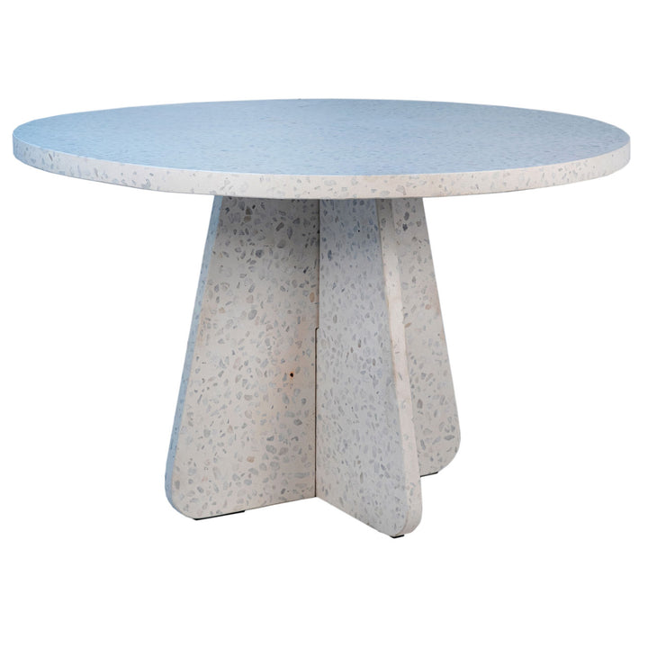 Jules Terrazzo Outdoor Dining Table, three-quarter studio view