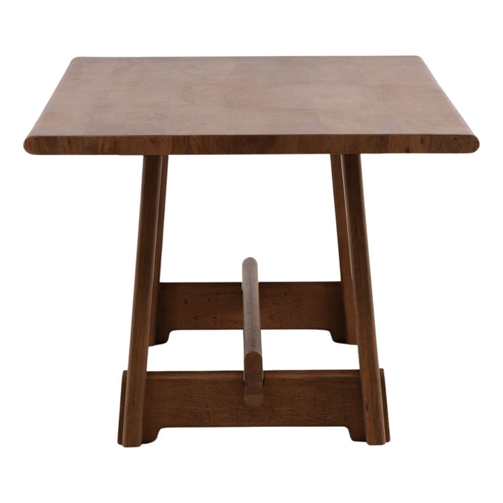 Linden Mango Wood and Steel Dining Table, profile view