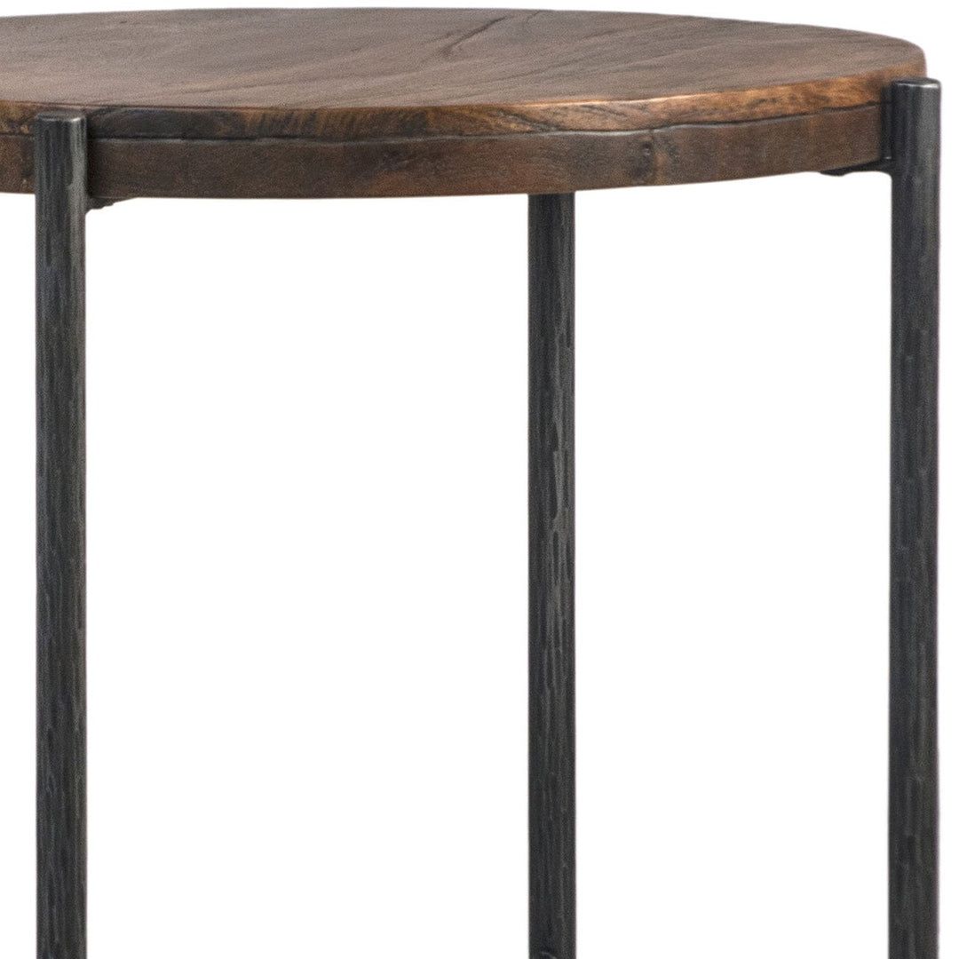 Cassia Wood and Steel Side Table, detail 1 view