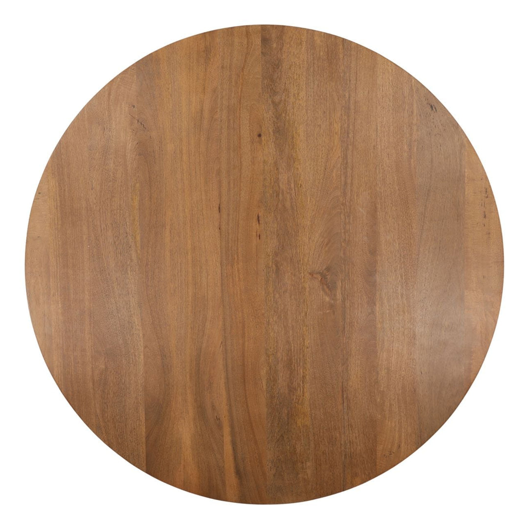 Bramble Mango Wood and Steel Dining Table, overhead view