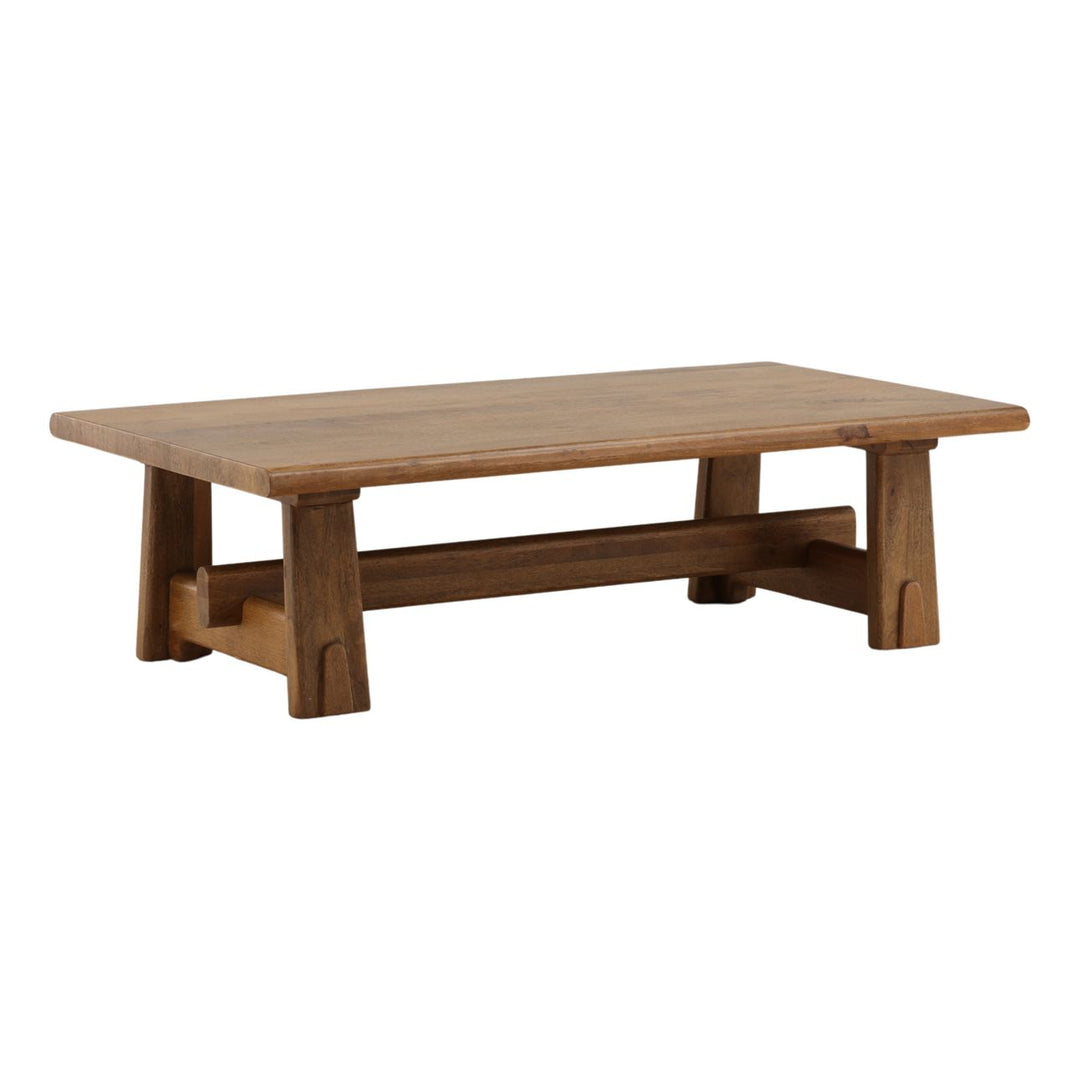 Callen Wood and Steel Coffee Table, three-quarter studio view