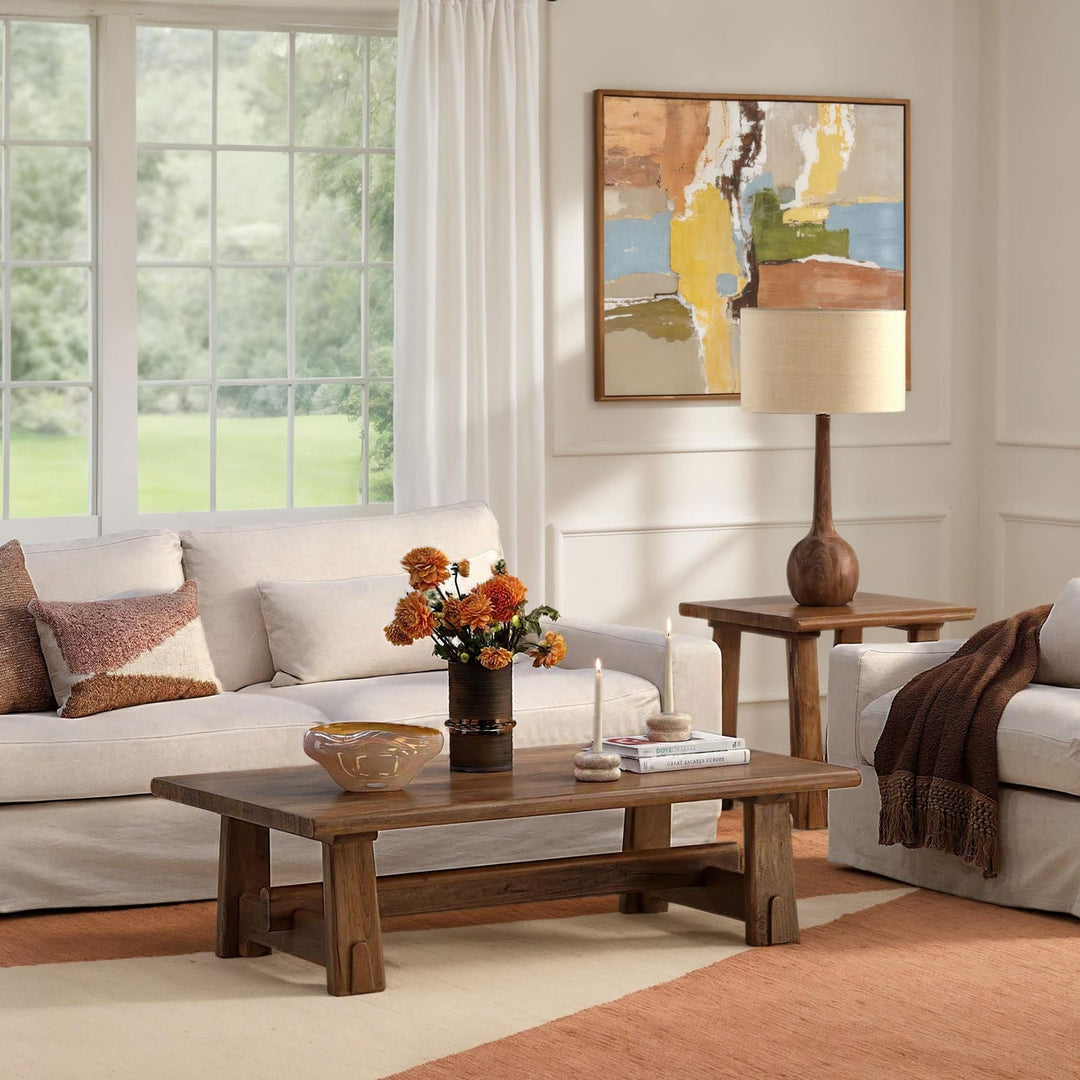 Callen Wood and Steel Coffee Table, lifestyle view