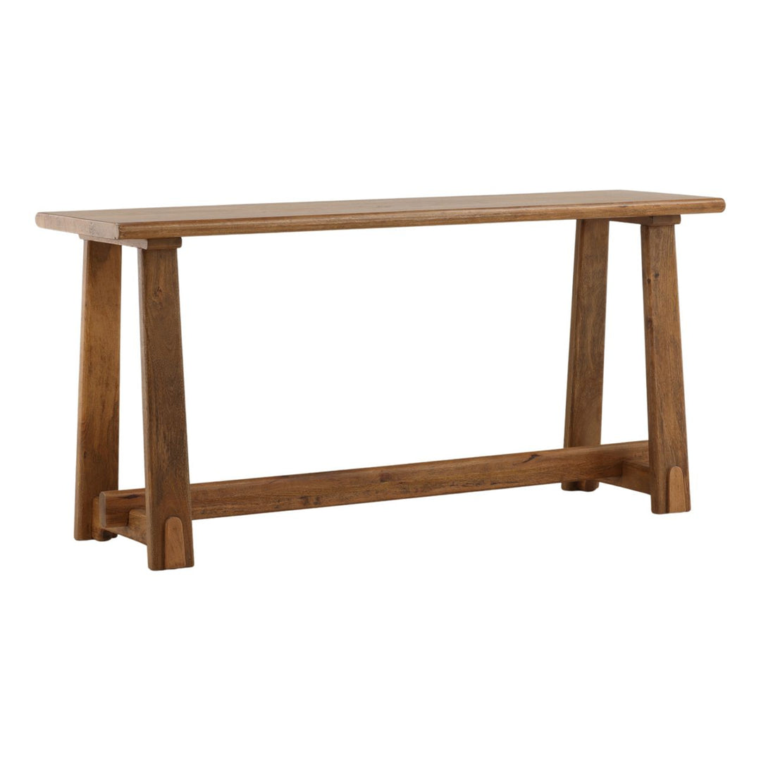 Lach Mango Wood Console Table, three-quarter studio view