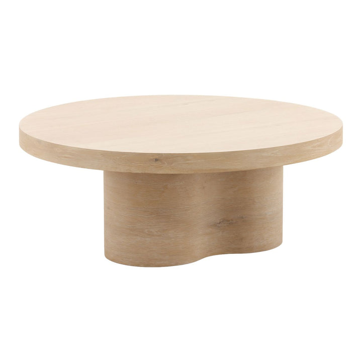 Kyrin Oak Veneer Coffee Table, three-quarter studio view