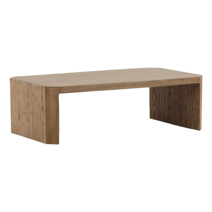 Milo Mango Wood Coffee Table, three-quarter studio view