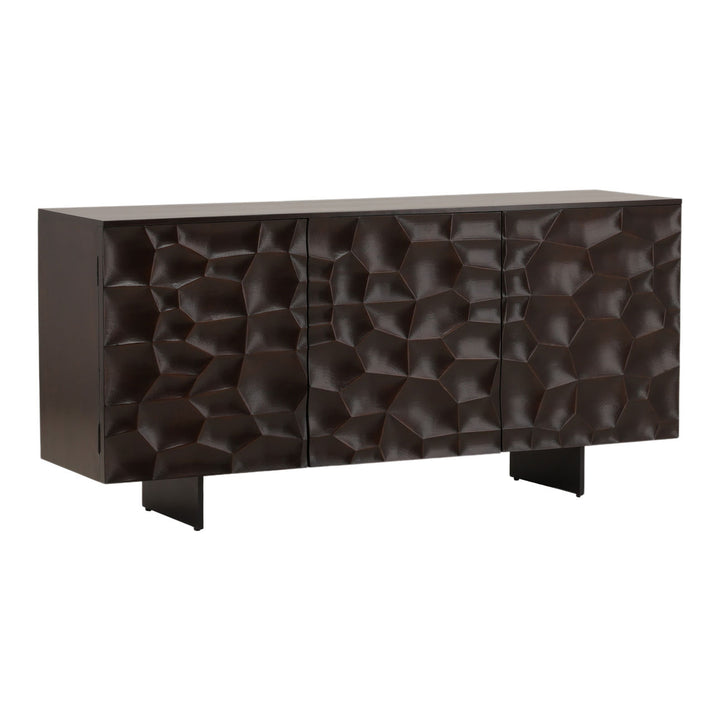 Tavon Acacia and Iron Sideboard, three-quarter studio view