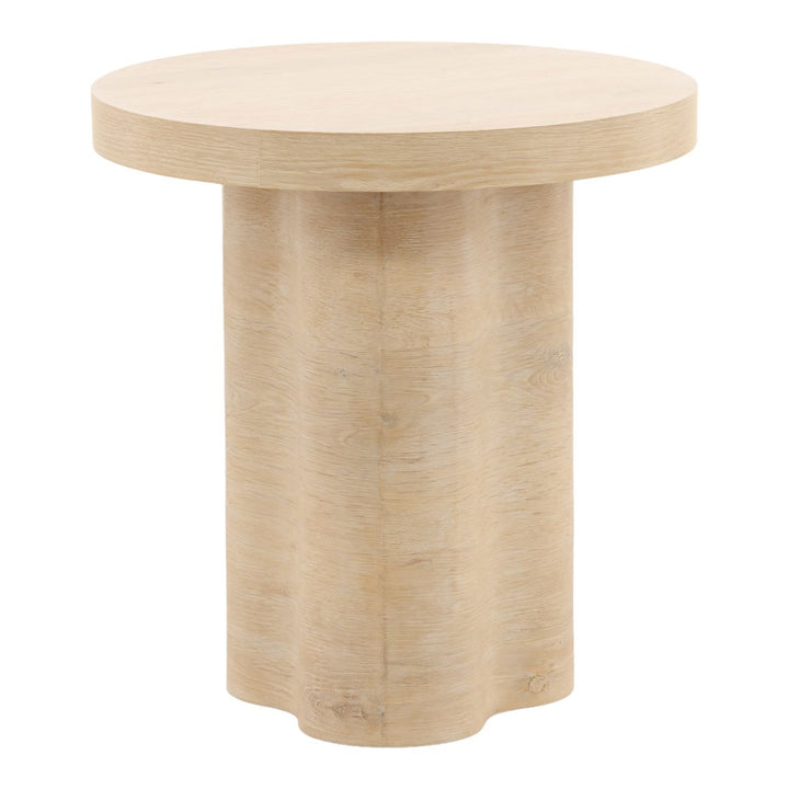 Kyrin Oak Veneer Side Table, three-quarter studio view