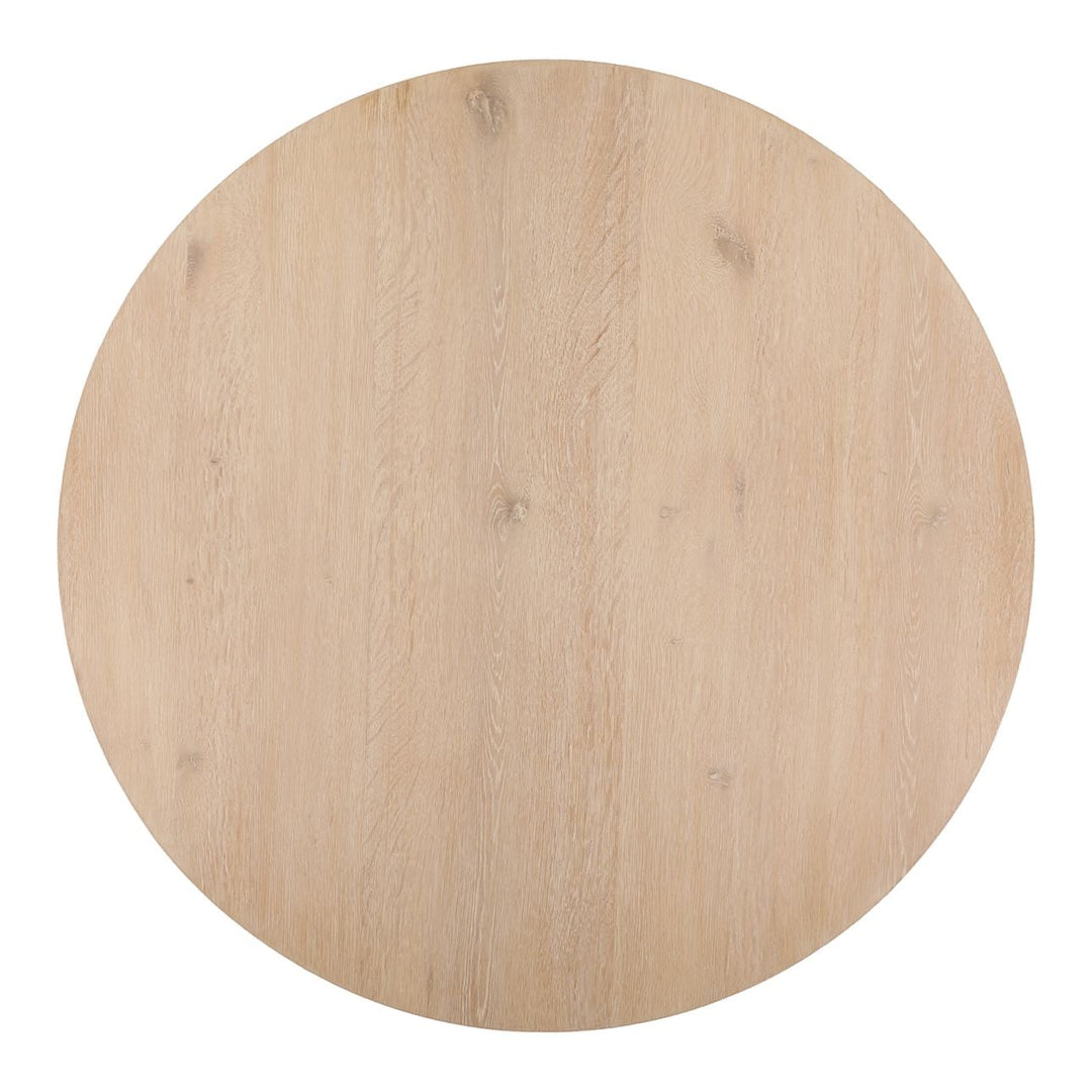 Kyra Natural Oak Veneer Dining Table, 54-inch, overhead view