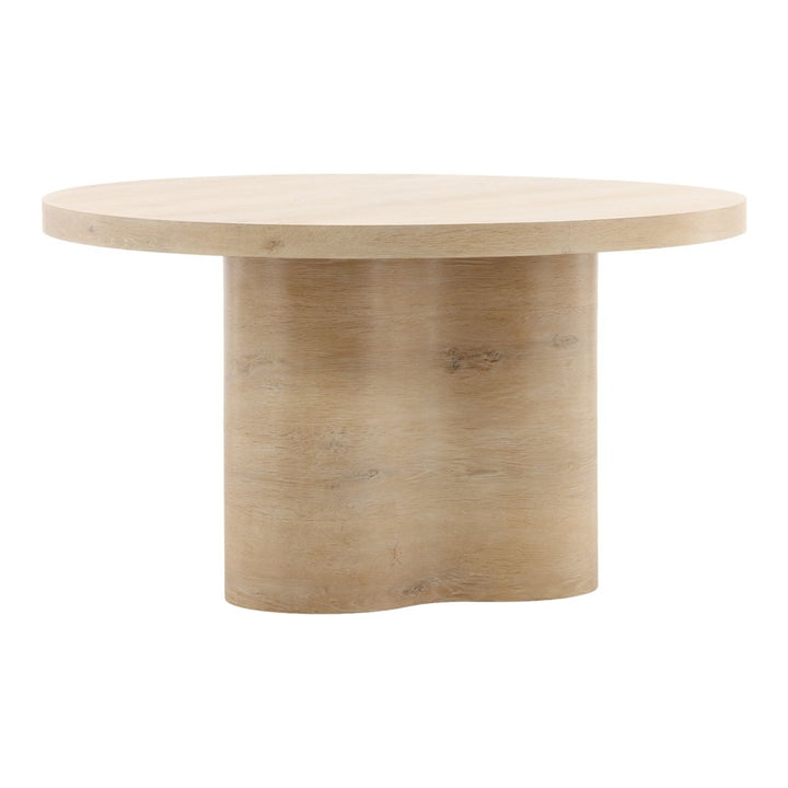 Kyra Natural Oak Veneer Dining Table, 54-inch, profile view
