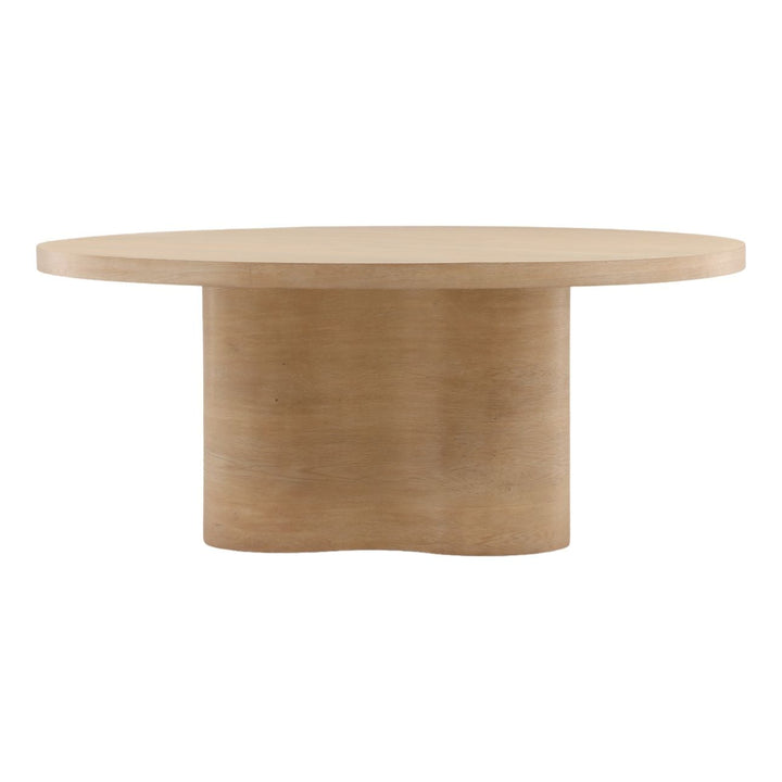 Kyra Natural Oak Veneer Dining Table, 72-inch, three-quarter studio view