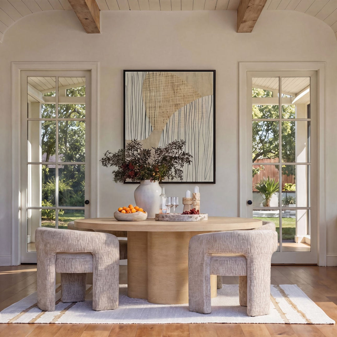 Kyra Natural Oak Veneer Dining Table, 72-inch, lifestyle view