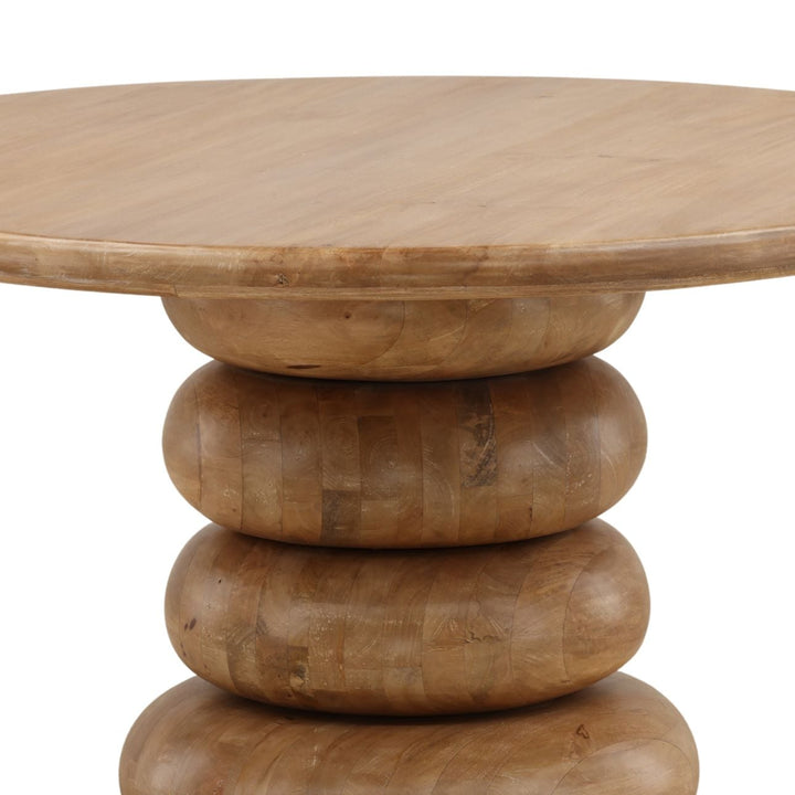 Ansel Mango Wood Round Dining Table, detail 2 view
