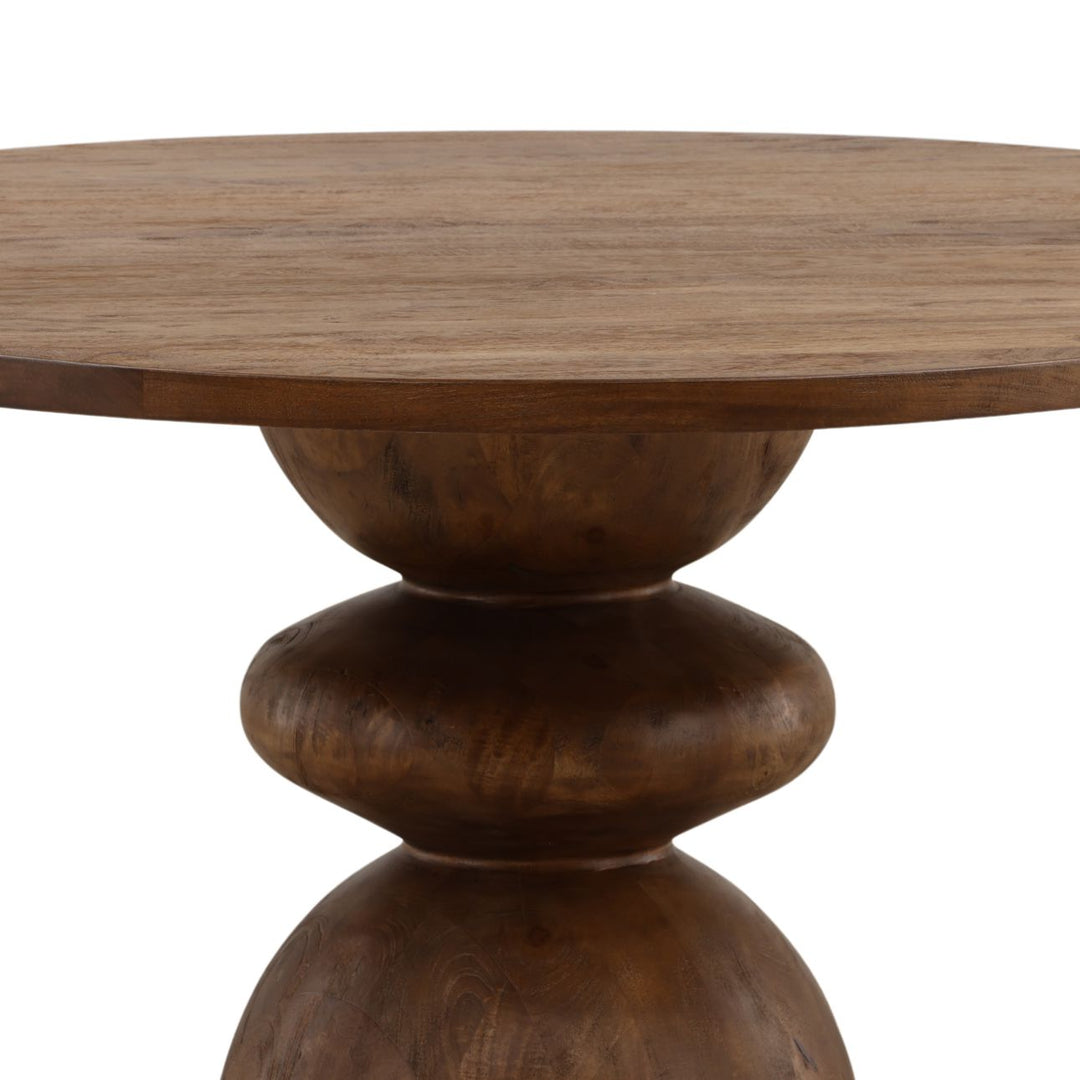 Bram Mango Wood Round Dining Table, detail 1 view