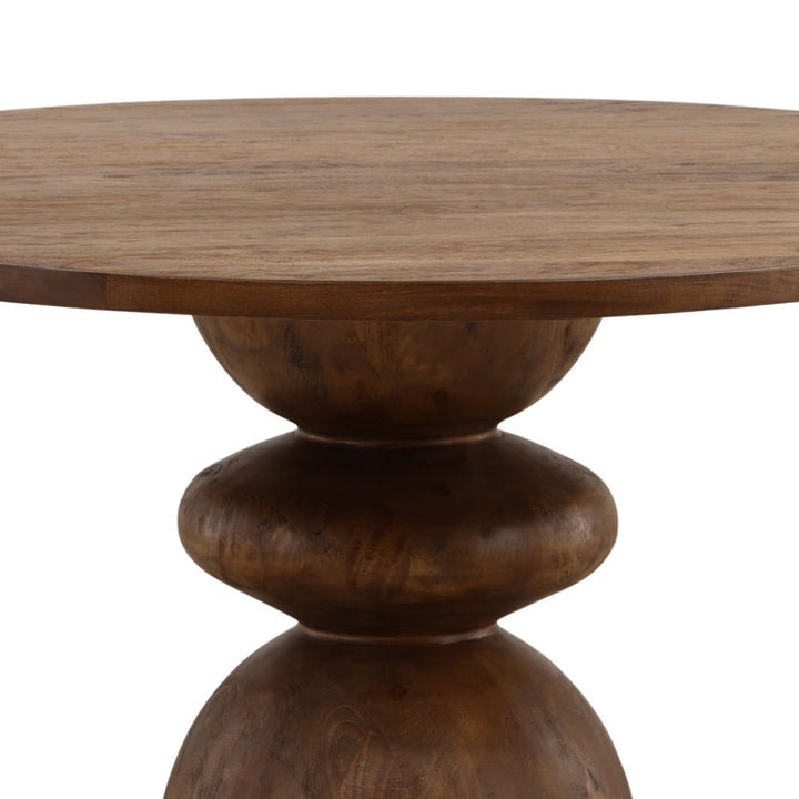 Bram Mango Wood Round Dining Table, detail 1 view