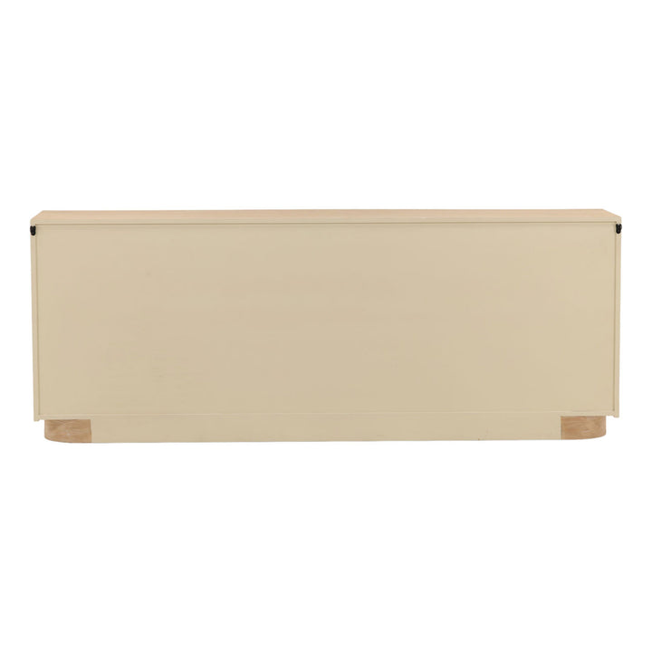 Zane Oak Veneer Sideboard, Four Door, back view