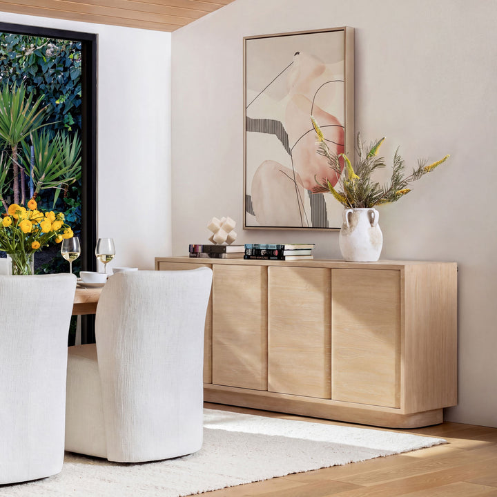 Zane Oak Veneer Sideboard, Four Door, lifestyle view