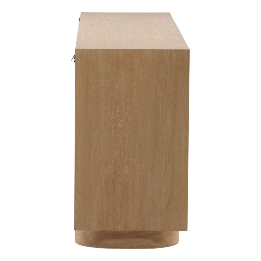 Zane Oak Veneer Sideboard, Four Door, profile view