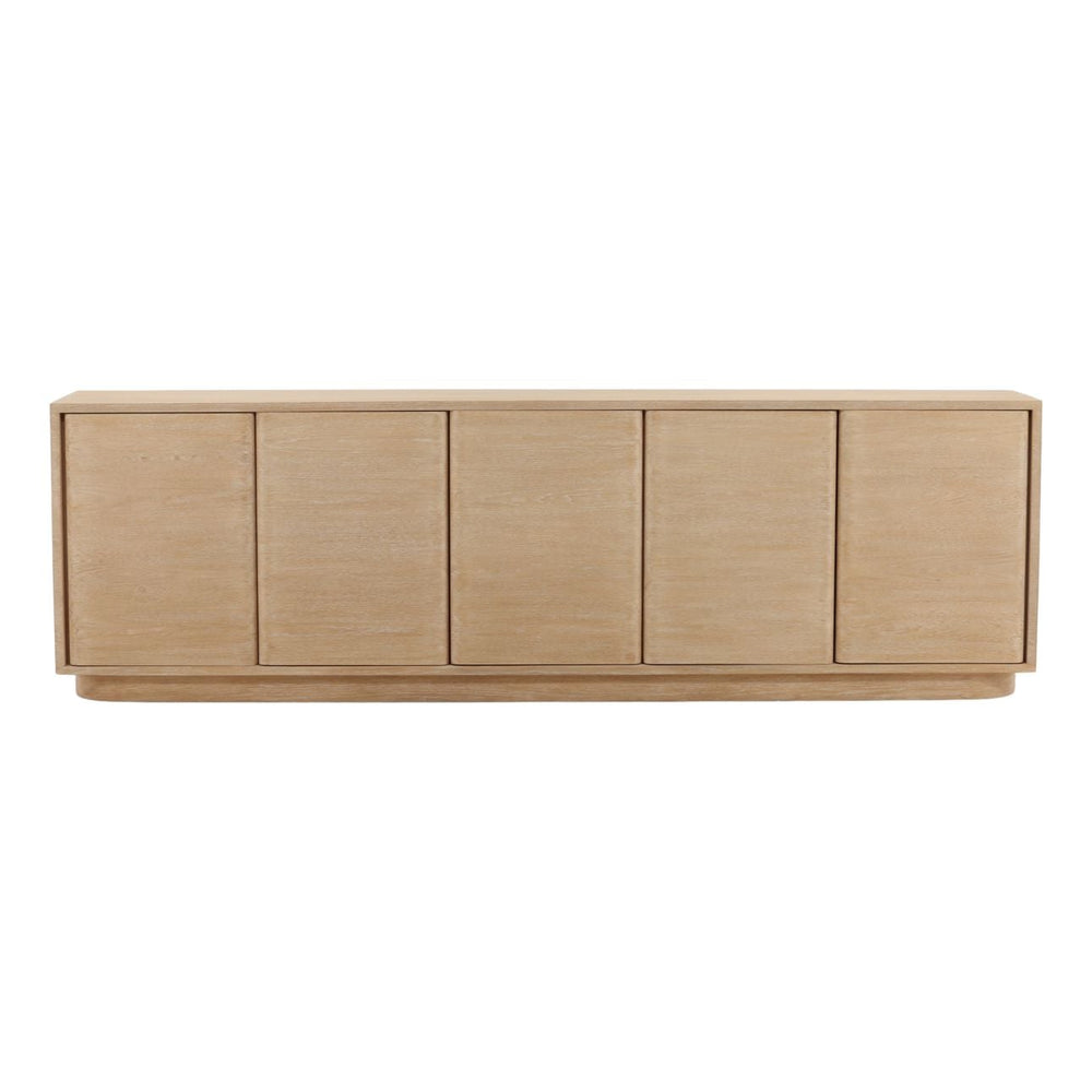 Zane Oak Veneer Sideboard, Five Door, front view
