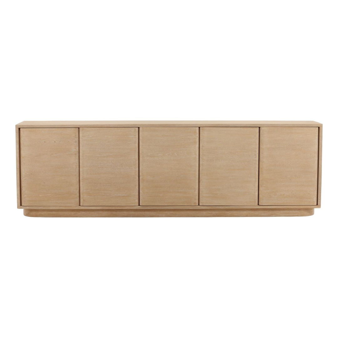 Zane Oak Veneer Sideboard, Five Door, front view