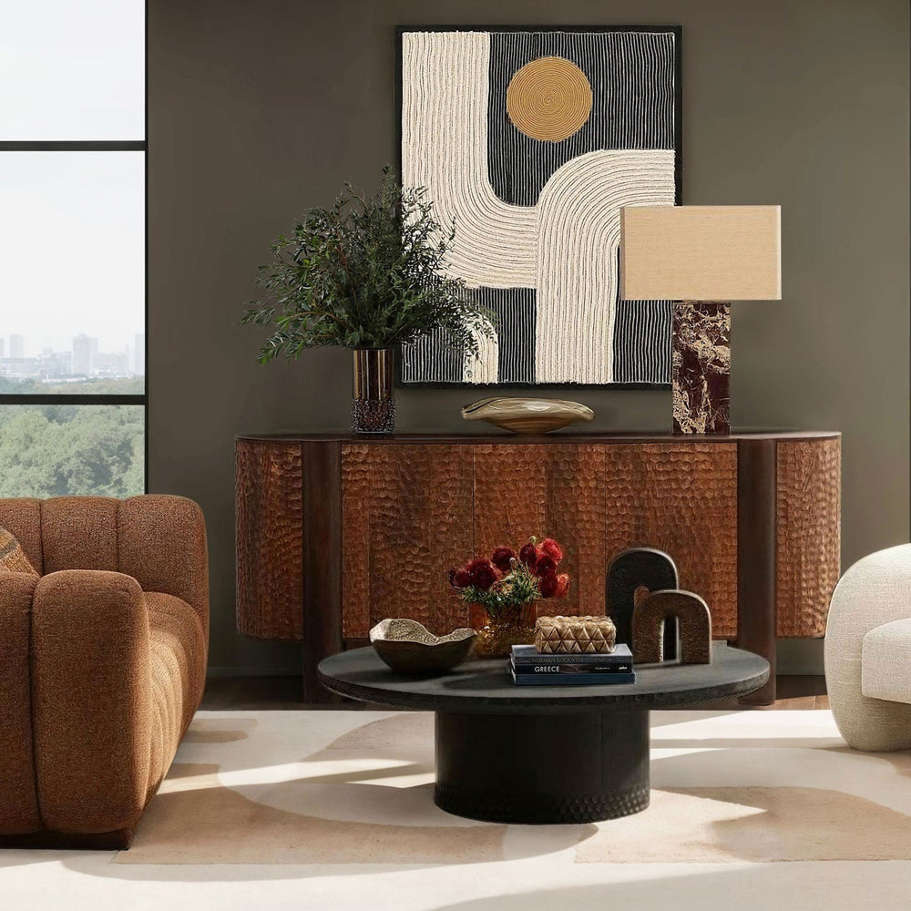 Lior Mango Wood Coffee Table, Black, lifestyle view