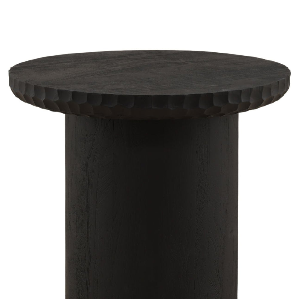Lior Black Mango Wood Side Table, detail 1 view