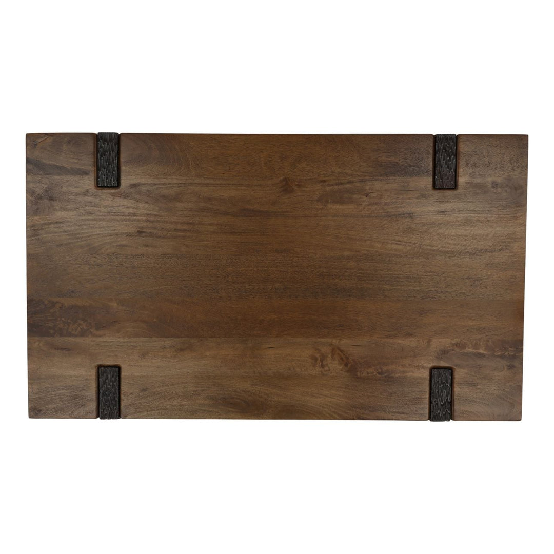 Emery Mango Wood Coffee Table, overhead view