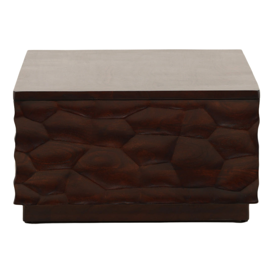 Clara Mango Wood Coffee Table, profile view