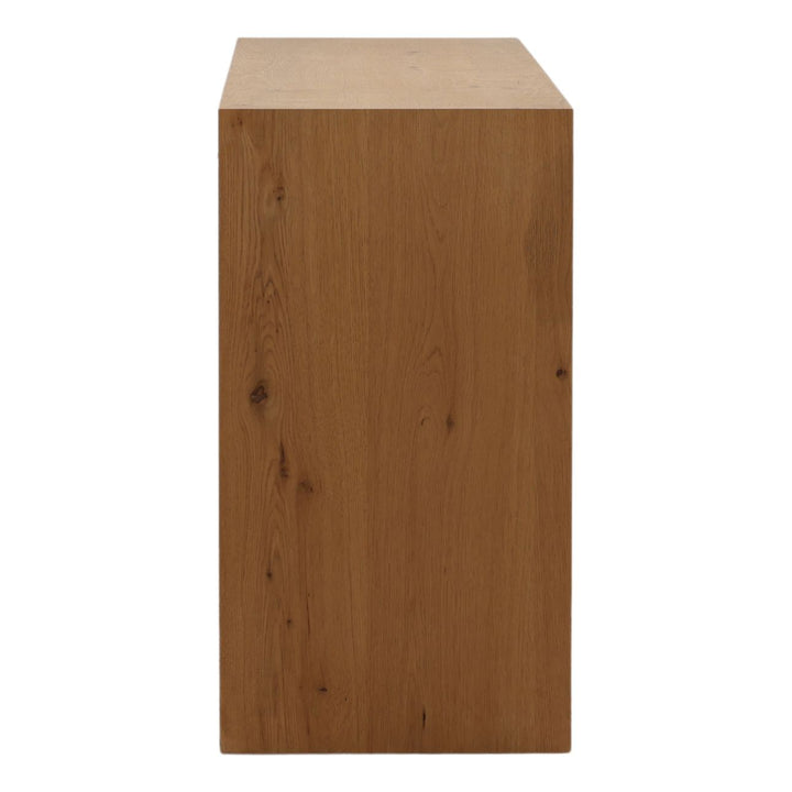 Eden Rustic Oak Veneer Sideboard, profile view