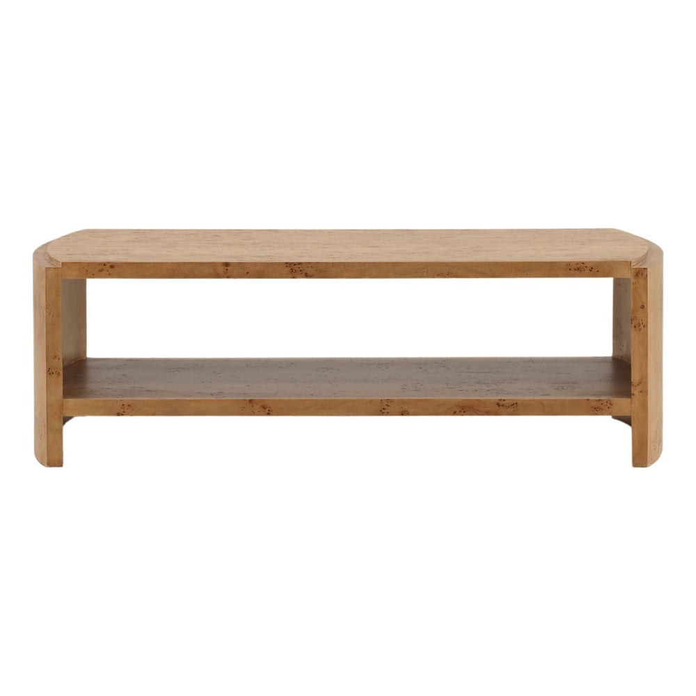Finley Mappa Burl Coffee Table, front view