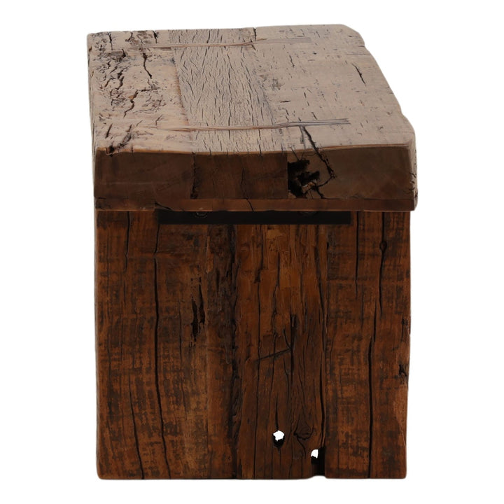 Corin Reclaimed Mango Bench, profile view