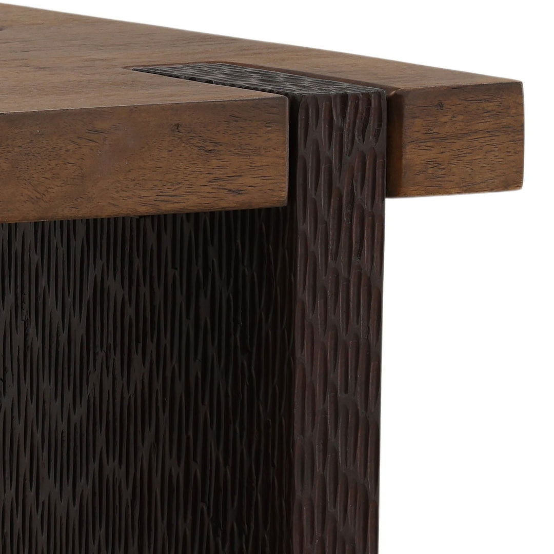 Emery Mango Wood Side Table, detail 3 view