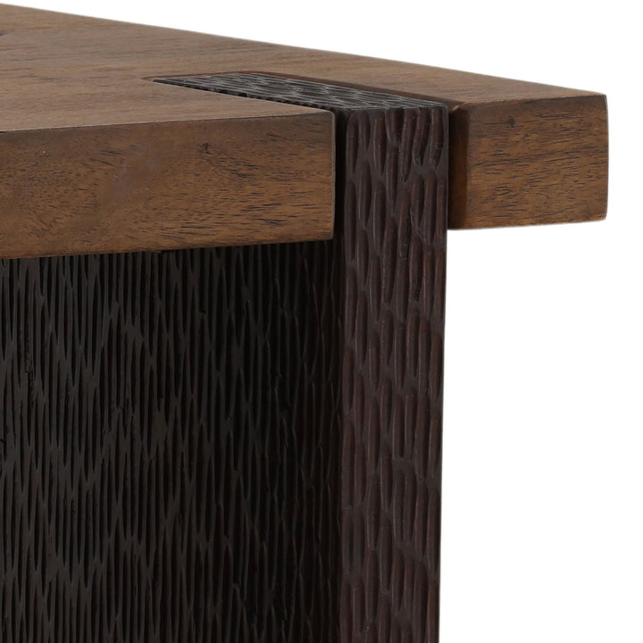 Emery Mango Wood Side Table, detail 3 view