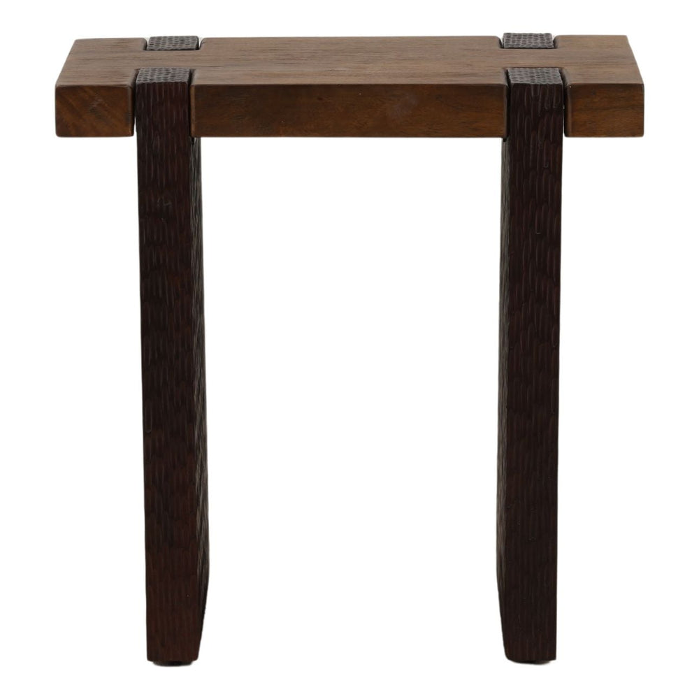 Emery Mango Wood Side Table, front view