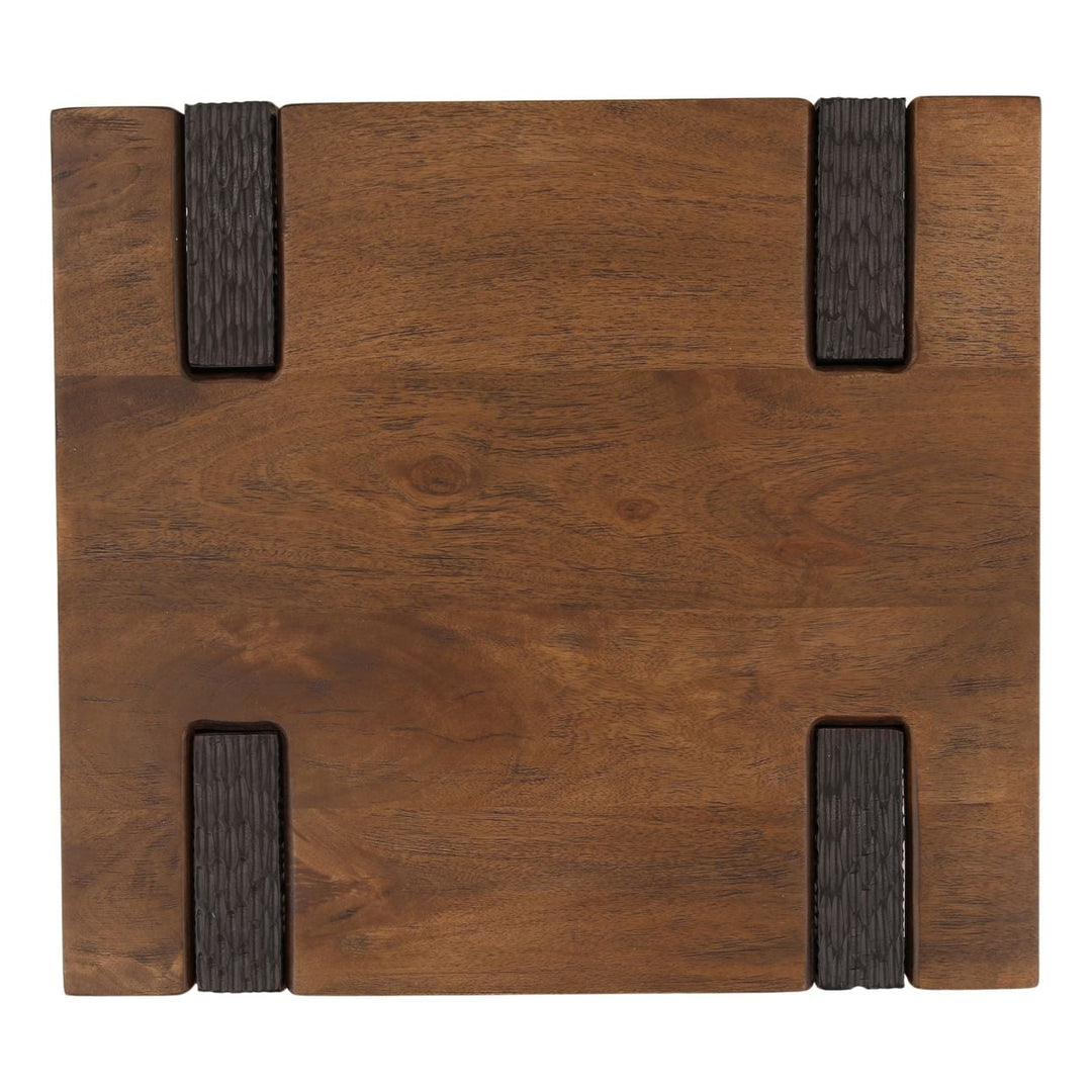 Emery Mango Wood Side Table, overhead view