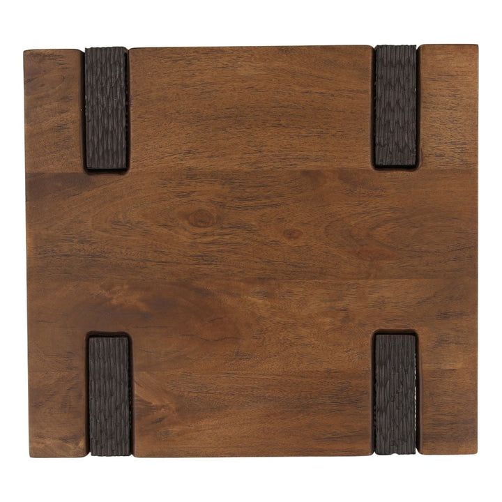 Emery Mango Wood Side Table, overhead view