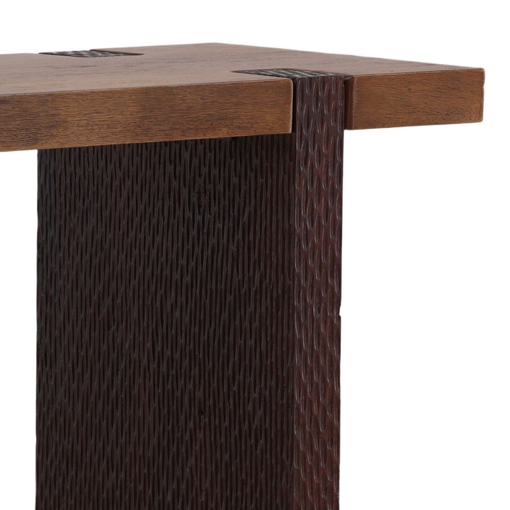 Celan Mango Wood Console Table, detail 3 view