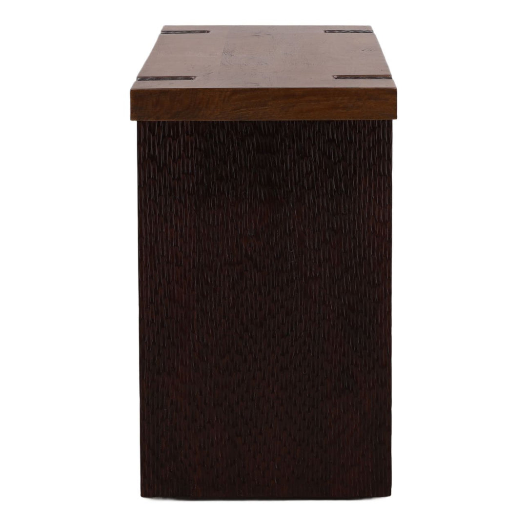 Celan Mango Wood Console Table, profile view