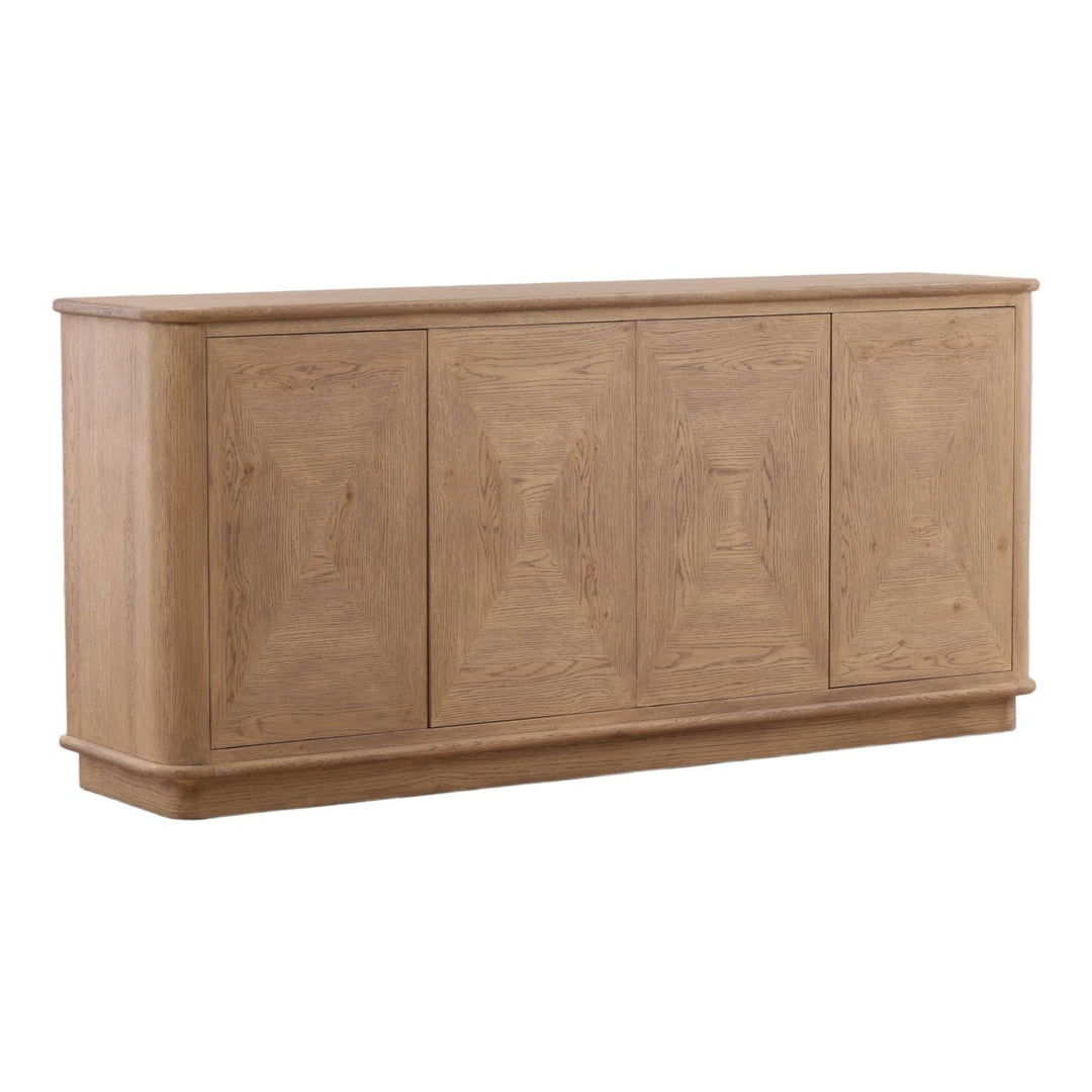 Mora Oak Veneer Sideboard, three-quarter studio view
