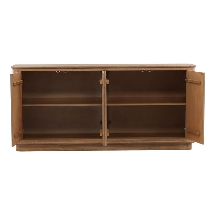 Mora Oak Veneer Sideboard, open door view