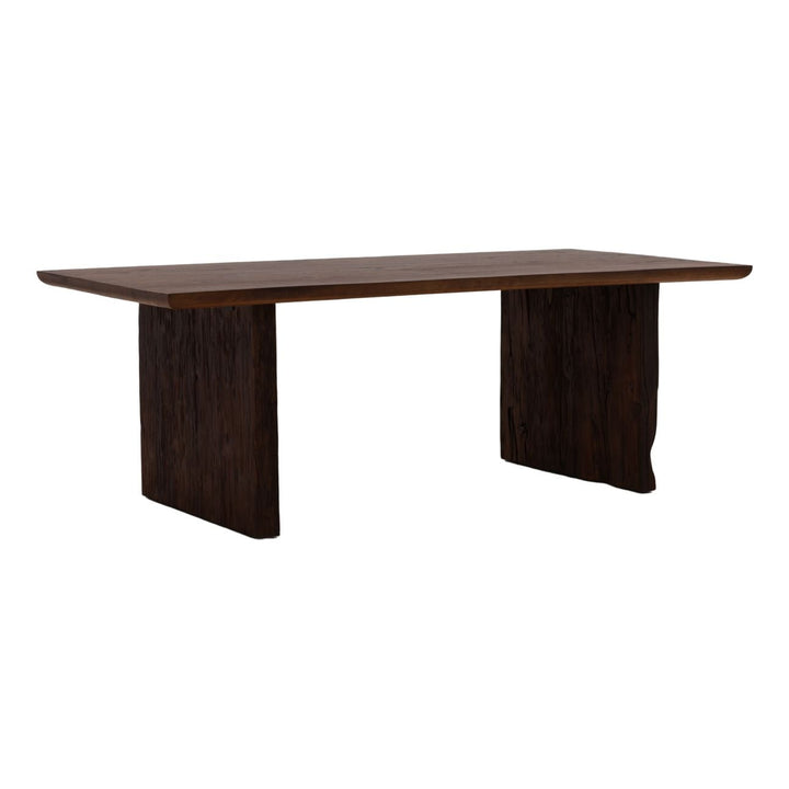 Branson Wood Dining Table, three-quarter studio view