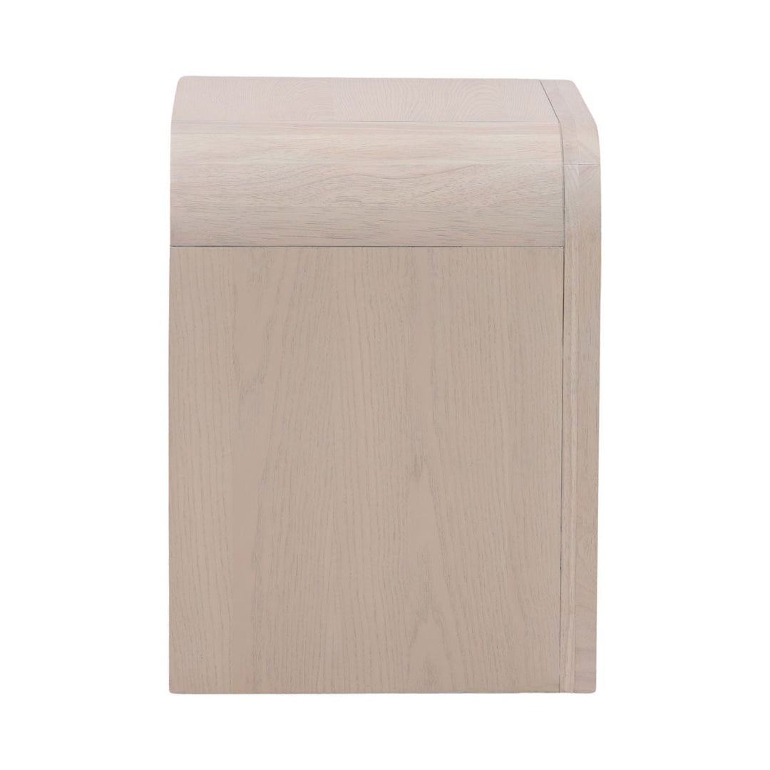 Porter Oak Veneer Nightstand, profile view