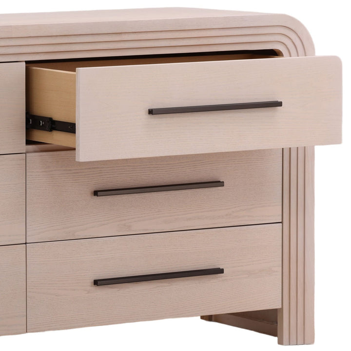 Porter Oak Veneer Dresser, detail 2 view