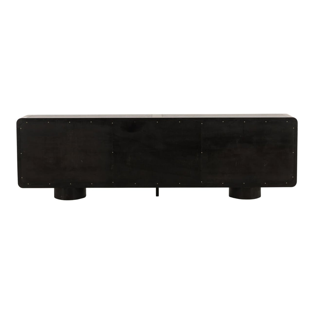 Camilla Oak Veneer Sideboard, Black, back view
