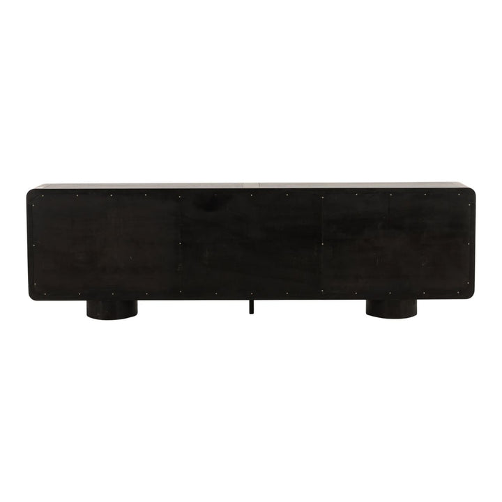 Camilla Oak Veneer Sideboard, Black, back view