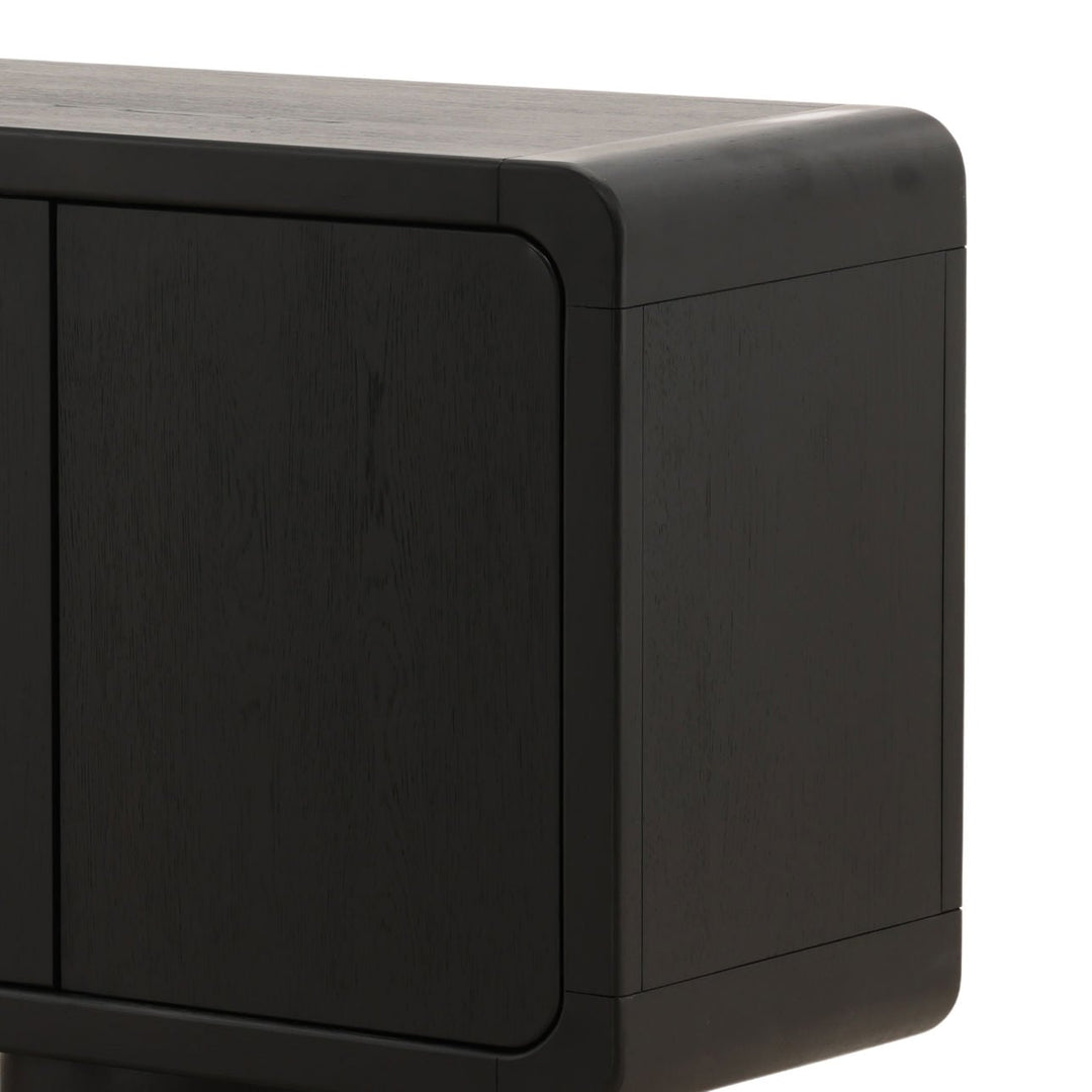 Camilla Oak Veneer Sideboard, Black, detail 1 view
