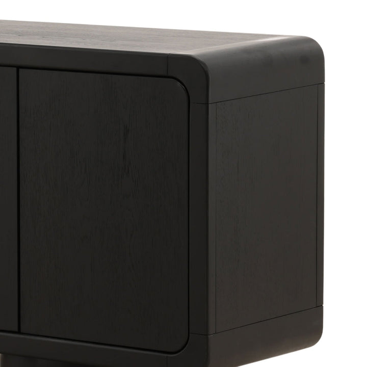 Camilla Oak Veneer Sideboard, Black, detail 1 view