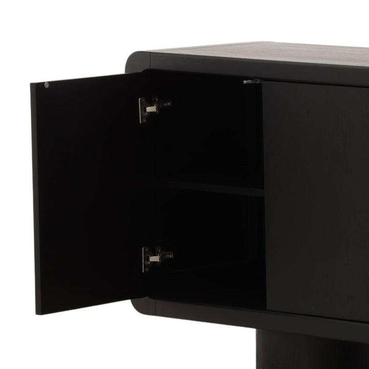 Camilla Oak Veneer Sideboard, Black, detail 2 view