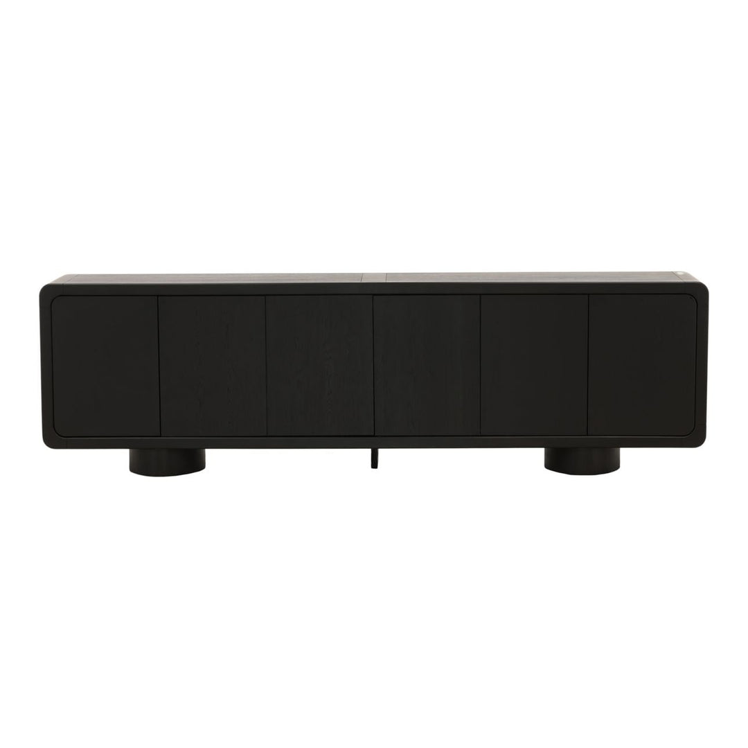 Camilla Oak Veneer Sideboard, Black, front view