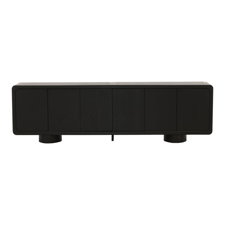Camilla Oak Veneer Sideboard, Black, front view