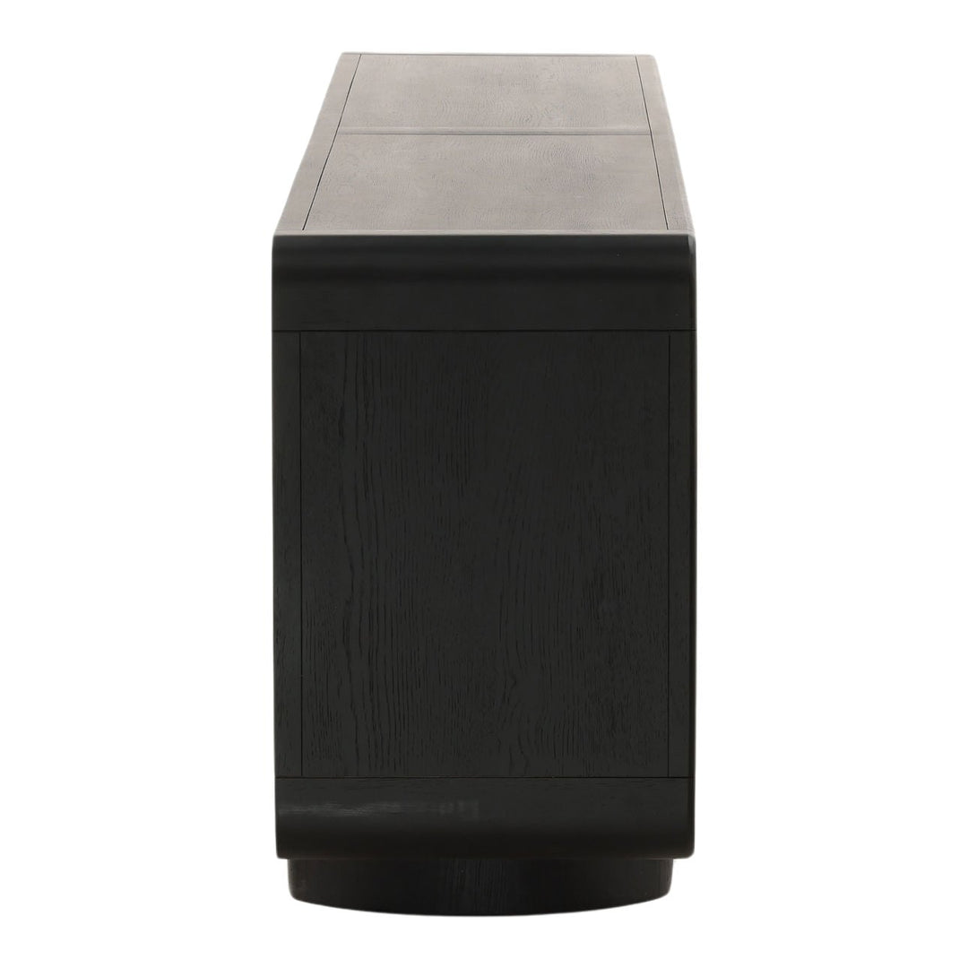 Camilla Oak Veneer Sideboard, Black, profile view